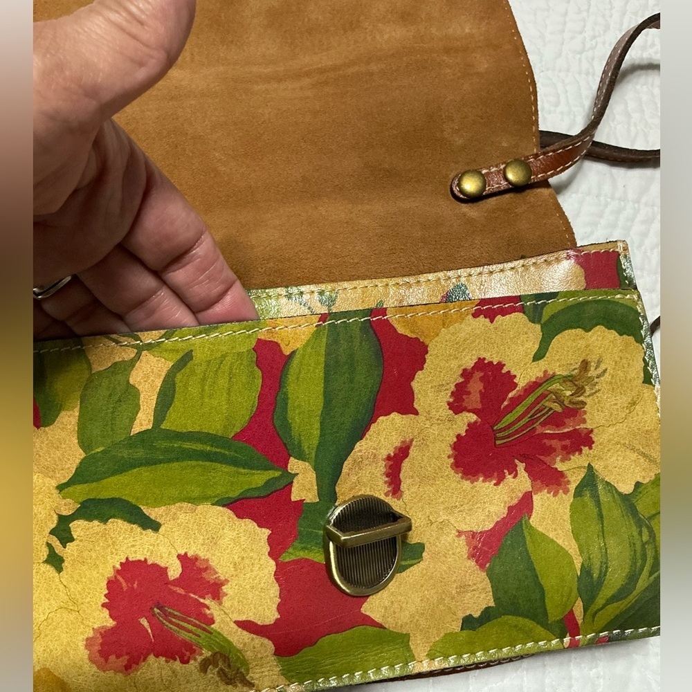 EUC Patricia Nash Leather Spring Lily Crossbody Bag - Picture 4 of 16